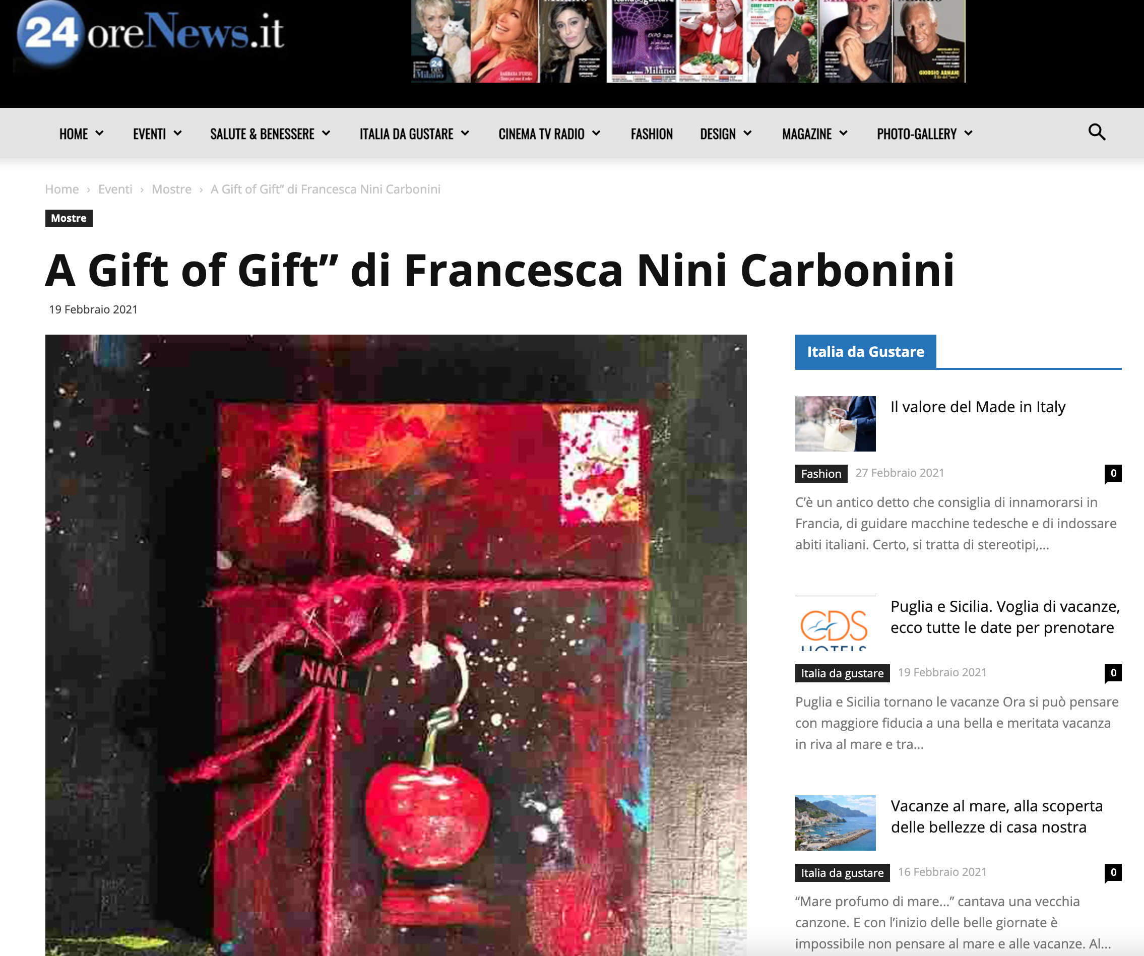 NINI: SERIE “A GIFT OF GIFT” SULLE TESTATE ONLINE